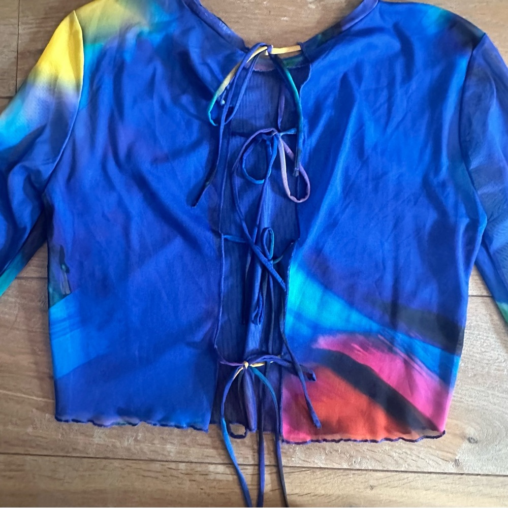 Zara Multi-Color Mesh Top - Picture 6 of 6